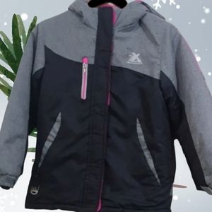 GERRY WEBER Girl's Hooded Zip Up warm winter Jacket Size L 14/16 Pink  Black …